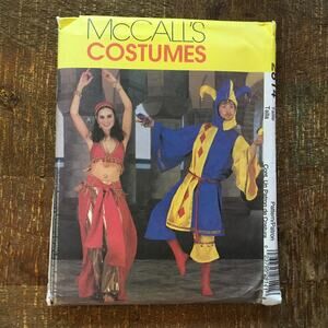 McCalls Sewing Pattern 2814 Mens Womens Costume Bellydancer Jester S M UNCUT